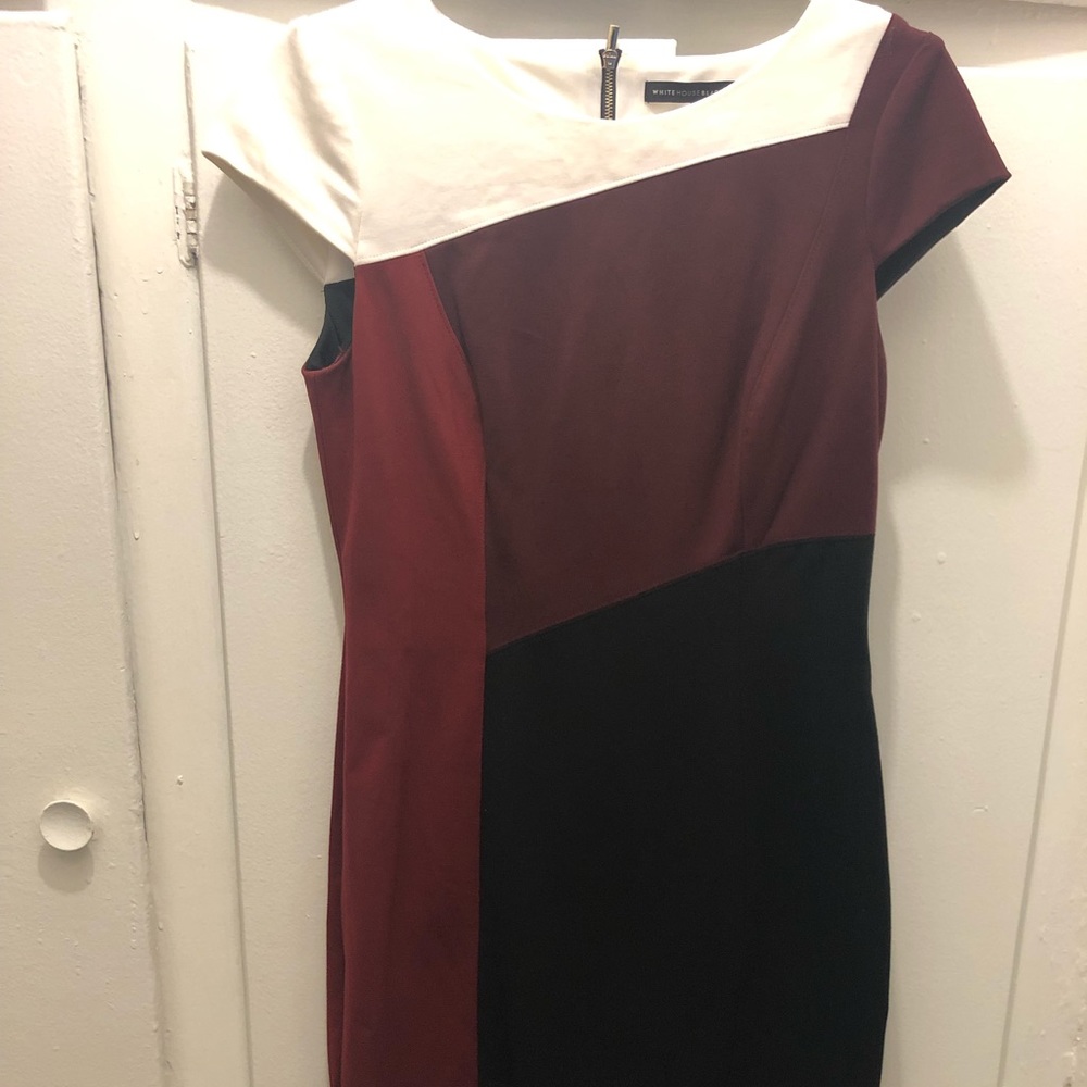 WHBM Red Colorblock Sheath Dress 4
